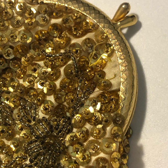 Vintage Gold Sequined & Beaded Coin Purse - Picture 5 of 6